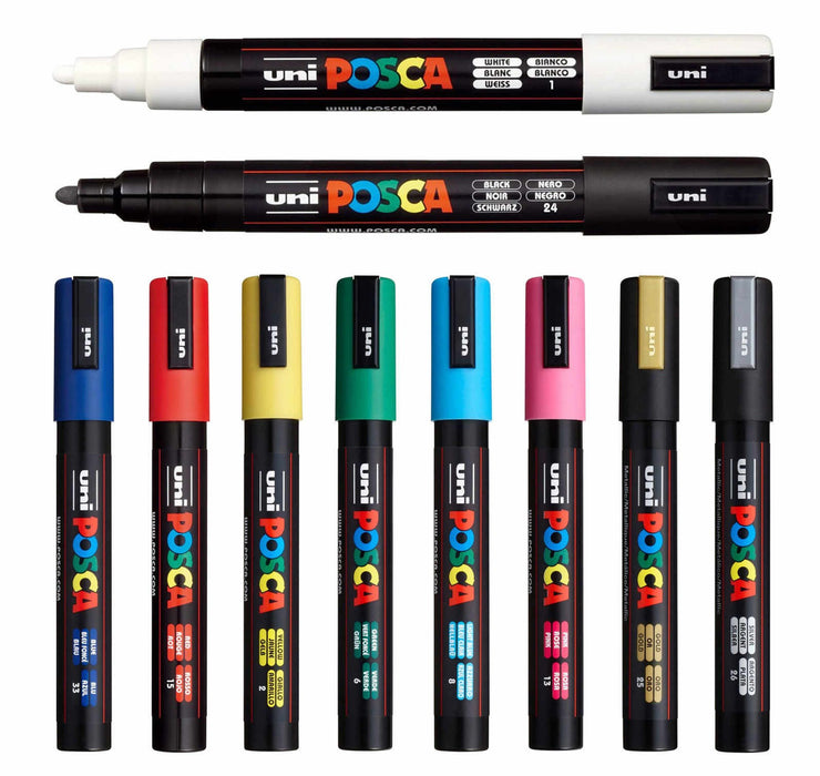 MARKER UNI POSCA PC5M BULLET TIP WHITE
