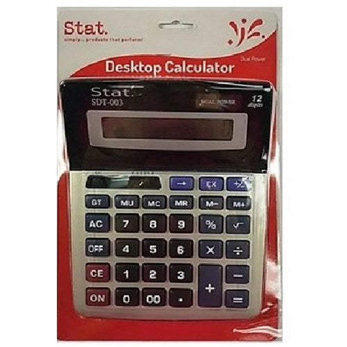 CALCULATOR STAT 12 DIGIT SDT002 MEDIUM (DUAL PWR)