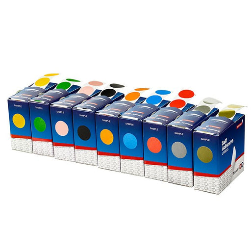 LABEL QUIK STIK DISP 24MM REM DOT YELLOW