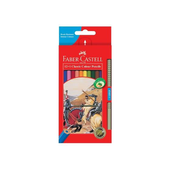 PENCIL COLOURED FABER CLASSIC WITH BONUS GOLD 12+1
