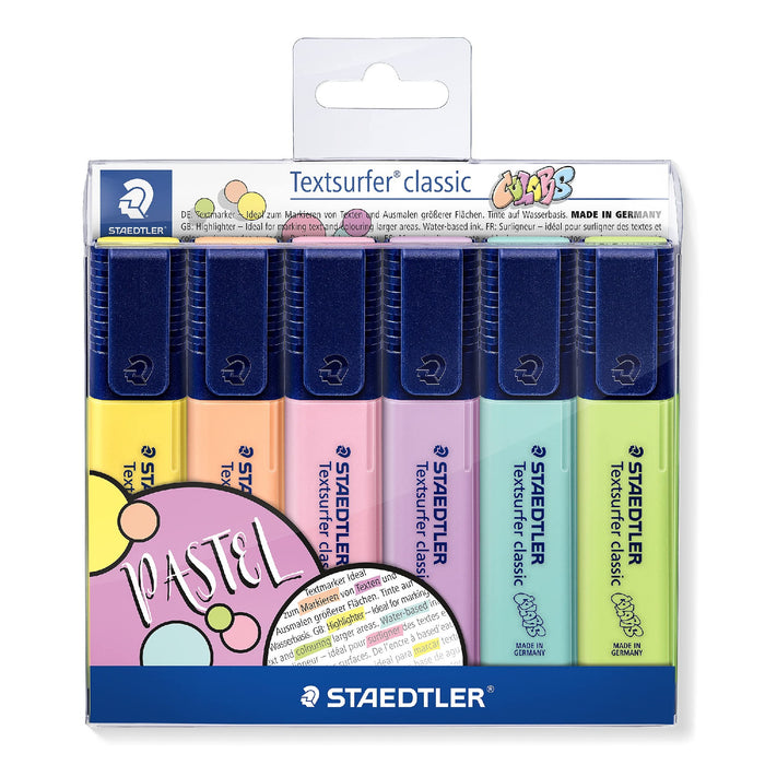 HIGHLIGHTER STAEDTLER TEXTSURFER CLASSIC CHISEL ASSTD PASTEL WLT6