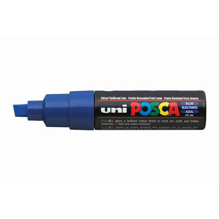 MARKER UNI POSCA PC8K CHISEL TIP BLUE