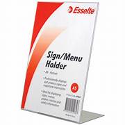 MENU/SIGN HOLDER ESSELTE A5 SLANTED PORTRAIT