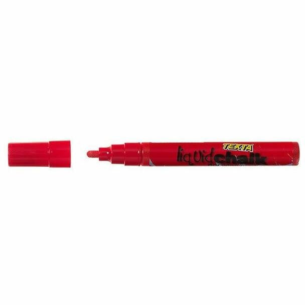 MARKER LIQUID CHALK TEXTA DRY WIPE BULLET RED