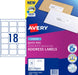 LABEL AVERY LASER L7161 RETAIL PK 18 UP 952001 PACK 20 