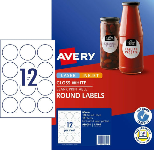 AVERY LASER INKJET LABELS L7105