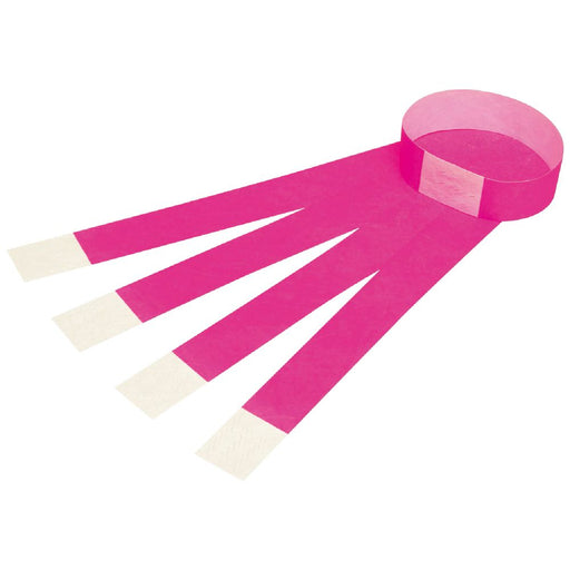 REXEL WRISTBANDS FLUORO PINK 100 PACK