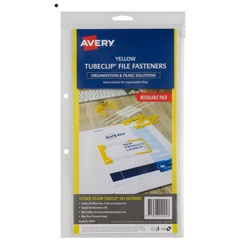 AVERY TUBE CLIP FILE FASTENERS PACK OF 10