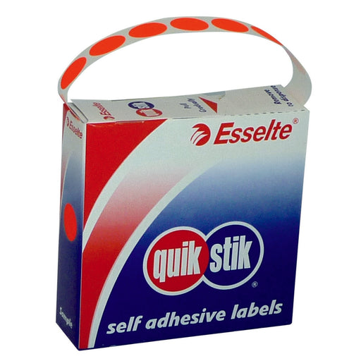 LABEL QUIK STIK DOT RED 14MM