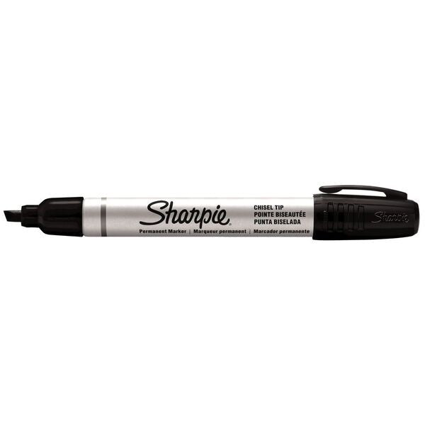 MARKER SHARPIE METAL BARREL 2.5MM CHISEL TIP BLACK