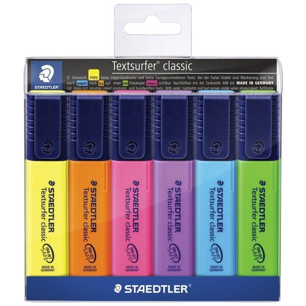 HIGHLIGHTER STAEDTLER TEXTSURFER ASST PKT 6