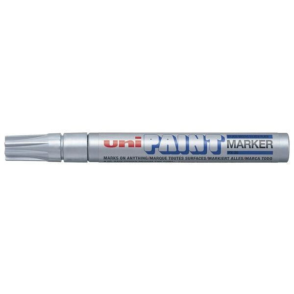 MARKER PAINT UNI PX20 2.8MM MEDIUM BULLET TIP SILVER