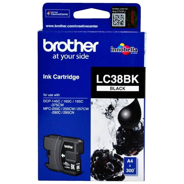 BROTHER LC38 INK CARTRIDGE BLACK