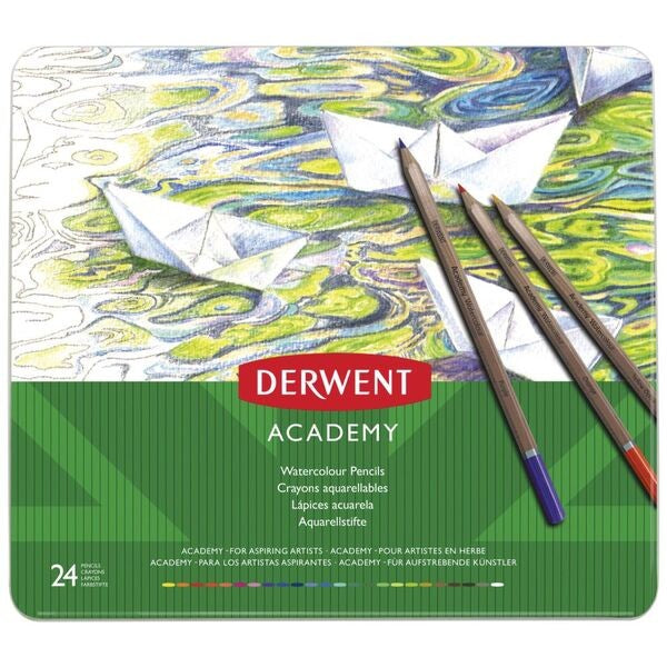 DERWENT ACY PENCILS WATERCOLOUR 24 TIN