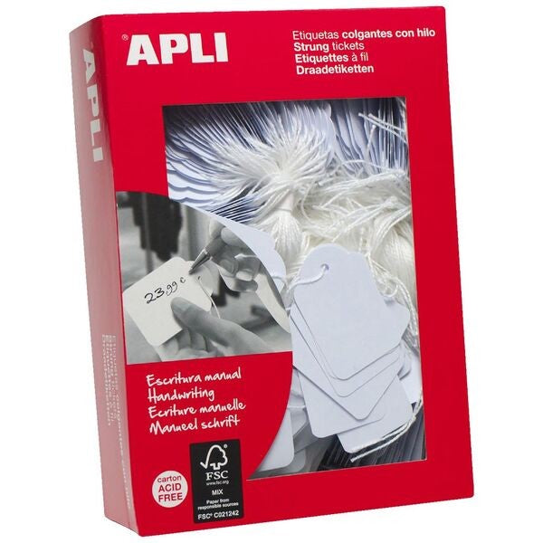 MERCHANDISING TAGS APLI 50X70MM (396) WHITE