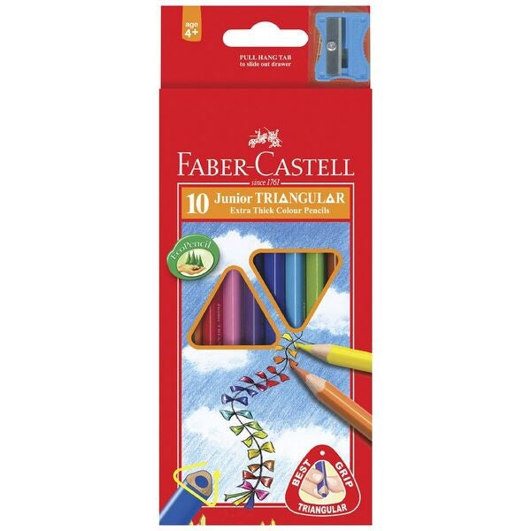 PENCILS COLOURED TRIGRIP PACK 10 FABER CASTELL