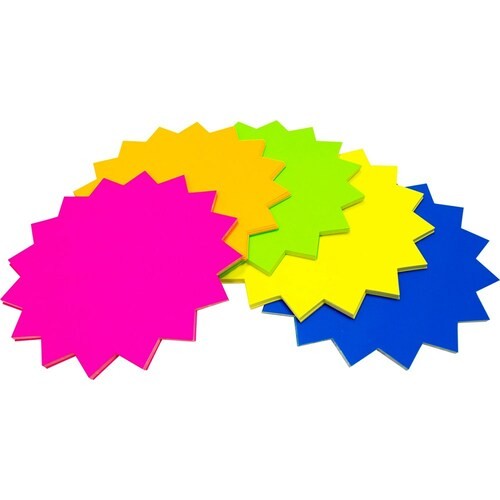 STARBURST RAINBOW FLURO BOARD 150MM 300GSM SINGLE SIDED PACK 60