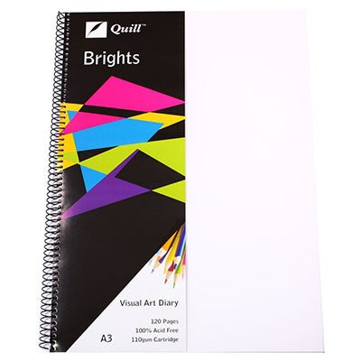 VISUAL ART DIARY QUILL A3 BRIGHTS FROSTED 60 LEAF