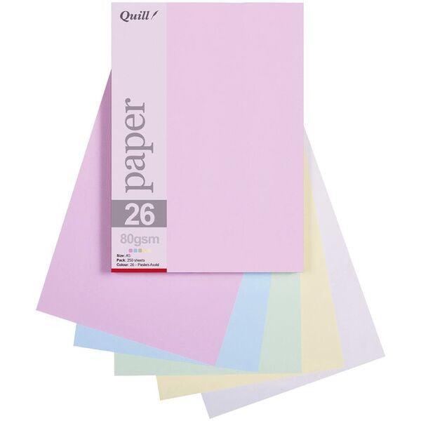 PAPER QUILL A5 80GSM PASTEL ASST PK250