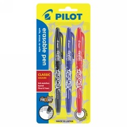 PEN PILOT 1.0MM FRIXION BALL MEDIUM CLASSIC COLOURS BLACK/BLUE/RED PK3