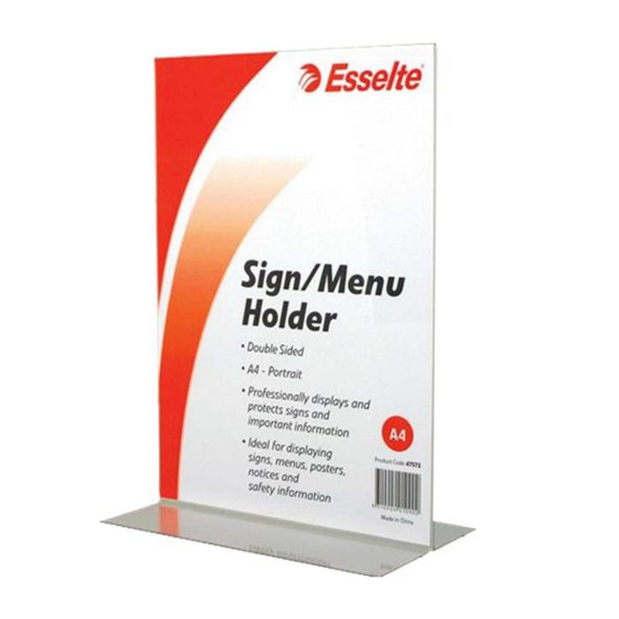 MENU/SIGN HOLDER ESSELTE A4 DOUBLE SIDED PORTRAIT