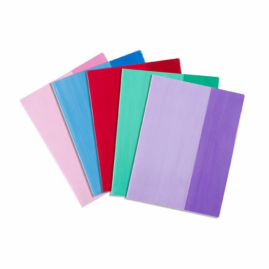 BOOK SLEEVES CONTACT SLIP ON 9X7 SOLID COLOURS PACK 5