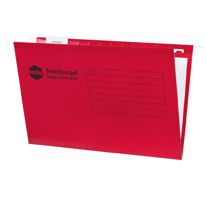 SUSPENSION FILES MARBIG FOOLSCAP COMPLETE RED BOX 25