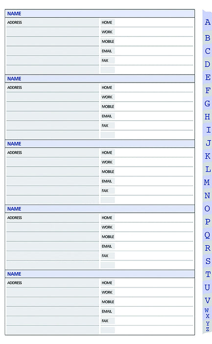 DAYPLANNER REFILL DEBDEN A-Z TABS DK1001