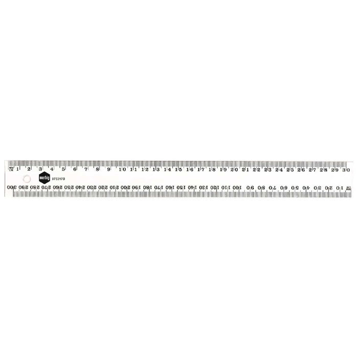 RULER MARBIG 40CM CLEAR PLASTIC