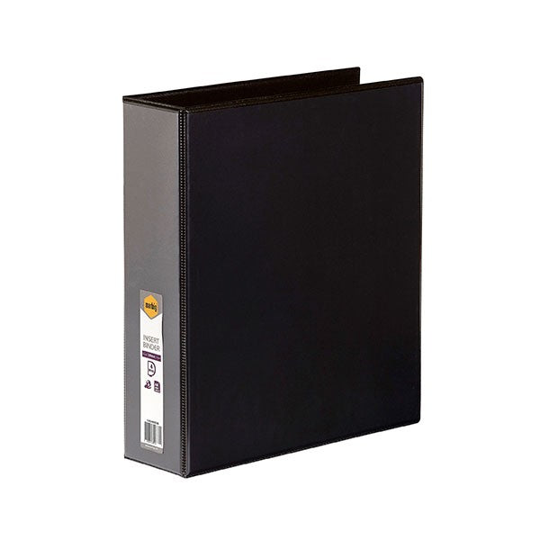 BINDER INSERT MARBIG A4 4 RING 50MM BLACK