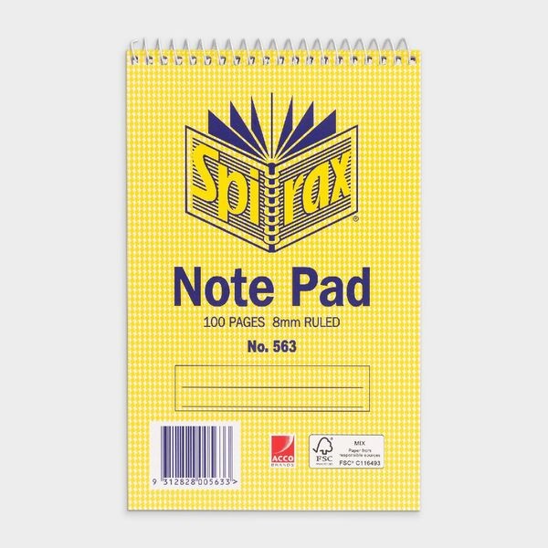 NOTE BOOK SPIRAX #563 100 PAGE REPORTERS