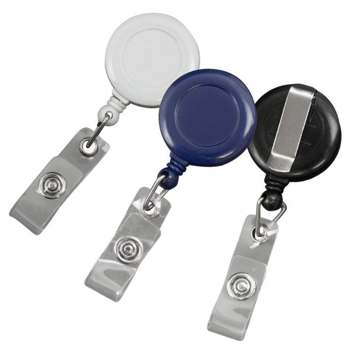 BADGE REEL CLIP-ON BLACK