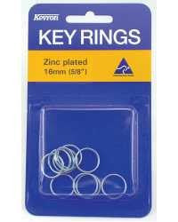 KEY RINGS KEVRON 16MM ZINC PLATED PACK 10