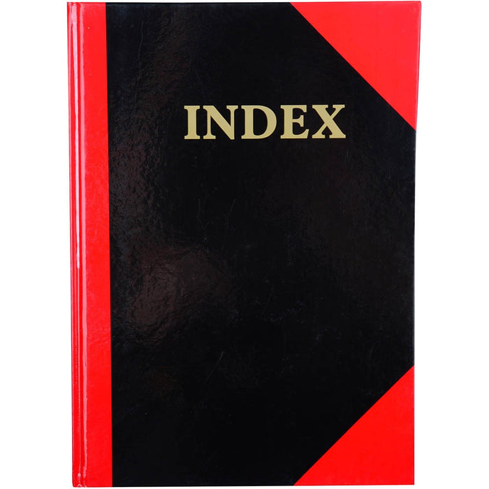 NOTE BOOK A4 RULED HARDCOVER BLACK & RED 100 LEAF INDEXED