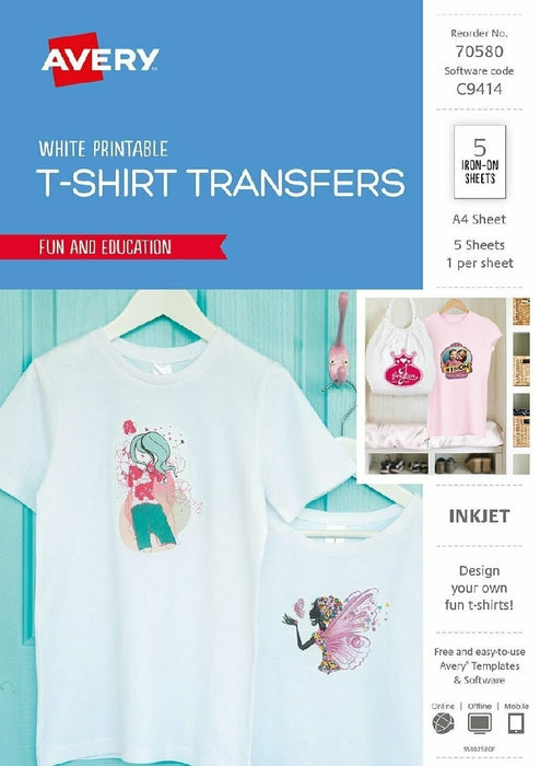 PAPER TRANSFER INSPIRED A4 WHITE T-SHIRT IJ76 PACK 5