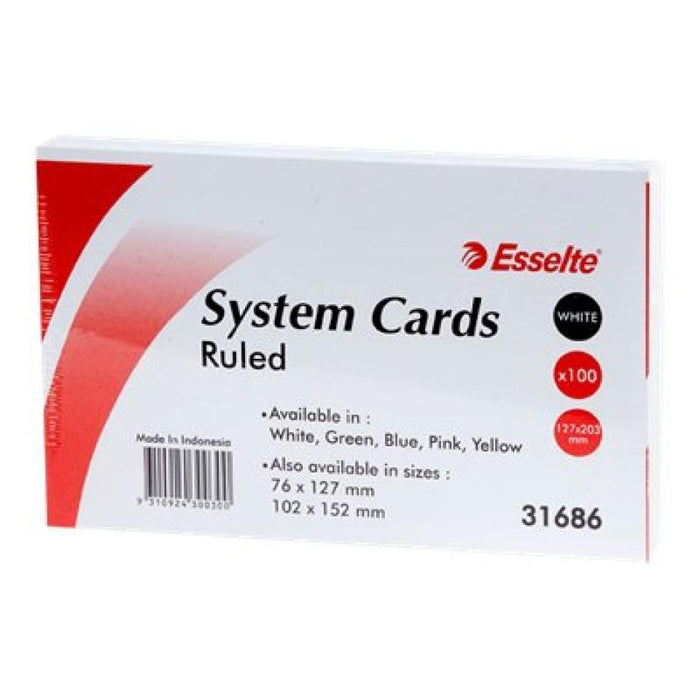 SYSTEM CARDS RULED WHITE 8X5SOV