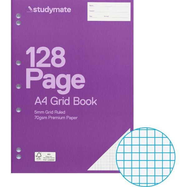 GRID/BINDER BOOK A4 128 PAGE