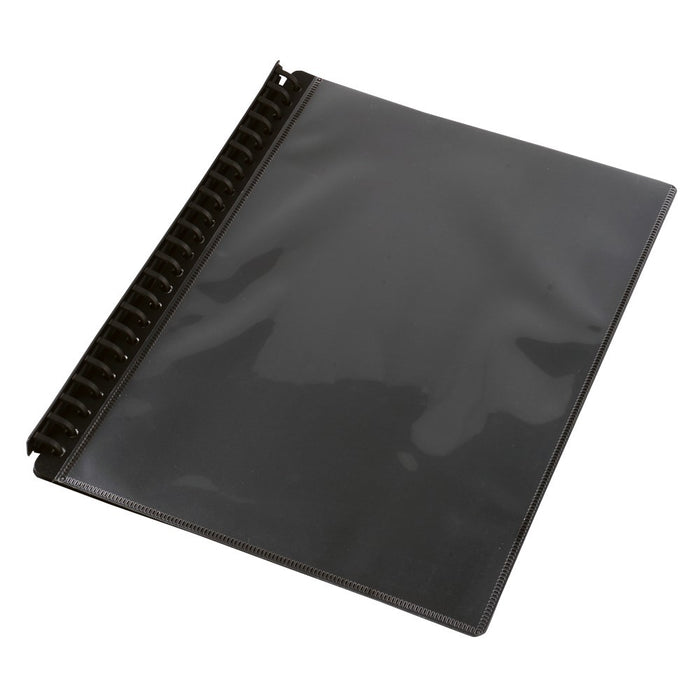 DISPLAY BOOK SOVEREIGN A4 REFILLABLE CLEAR FRONT BLACK 20P