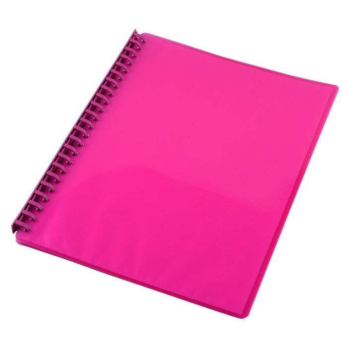 DISPLAY BOOK SOVEREIGN A4 REFILLABLE GLOSS PINK 20P