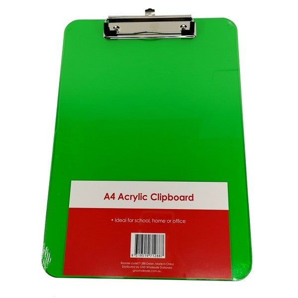 CLIPBOARD GNS A4 ACRYLIC GREEN
