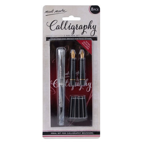 CALLIGRAPHY 2 NIB PEN SET 8 PCE