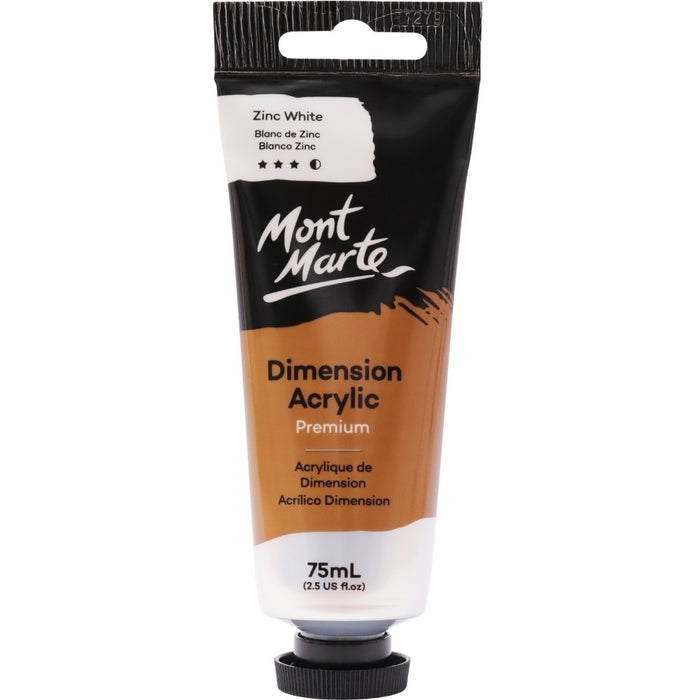 MM DIMENSION ACRYLIC 75ML ZINC WHITE