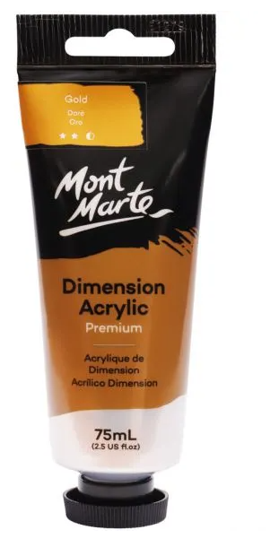 MM DIMENSION ACRYLIC 75ML GOLD