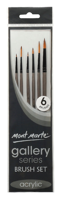 MONT MARTE GALLERY SERIES BRUSH SET ACRYLIC 6 PIECE