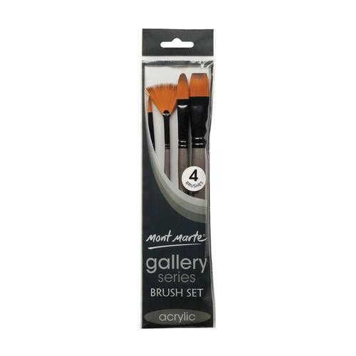 MONT MARTE GALLERY SERIES BRUSH SET ACRYLIC 4 PIECE