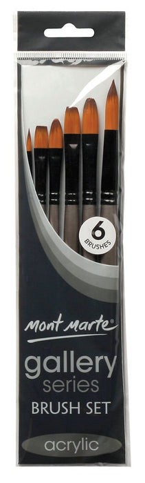 BRUSH PAINT SET 6 BRUSHES ACRYLIC MONT MARTE