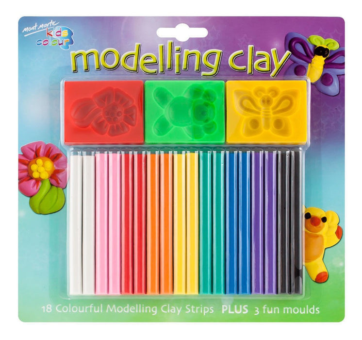 Mont Marte Kids Modelling Clay Set with Moulds 21 PIECE