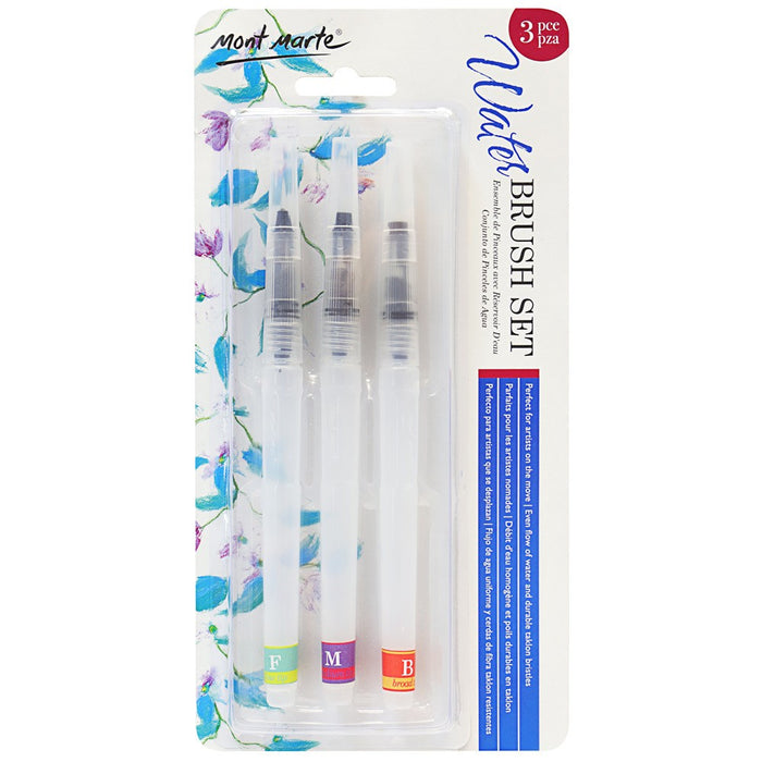 MM WATER BRUSH SET FLAT 3PC