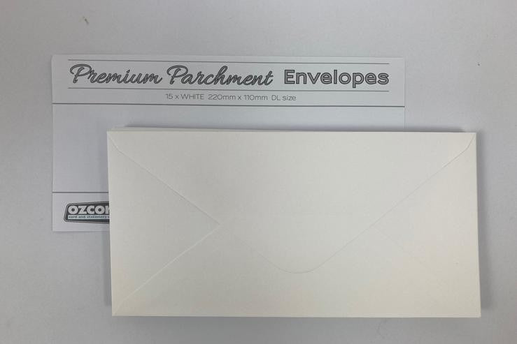 DL Envelope White Parchment 15