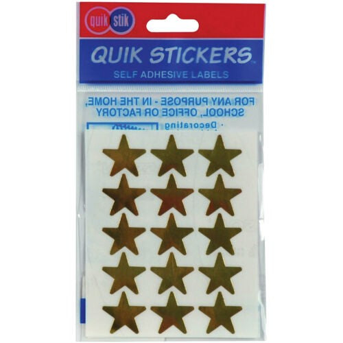 LABEL QUIK STIK F/P STARS GOLD LARGE